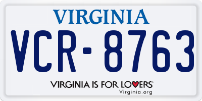 VA license plate VCR8763