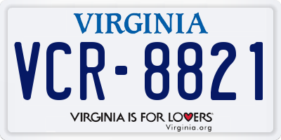 VA license plate VCR8821