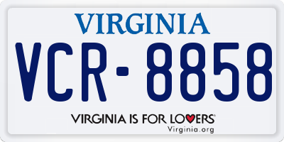 VA license plate VCR8858