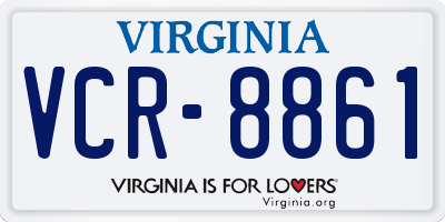 VA license plate VCR8861