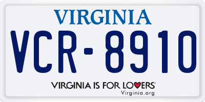 VA license plate VCR8910