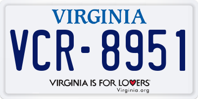 VA license plate VCR8951