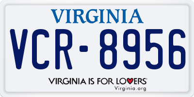 VA license plate VCR8956