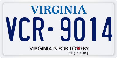 VA license plate VCR9014