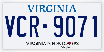 VA license plate VCR9071