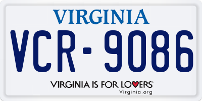 VA license plate VCR9086