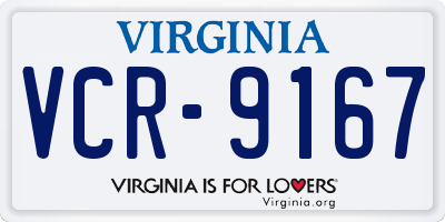 VA license plate VCR9167