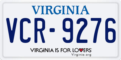 VA license plate VCR9276