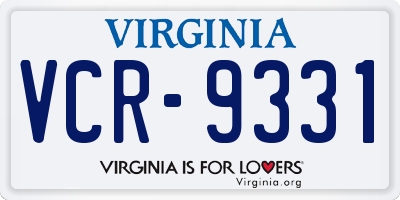 VA license plate VCR9331