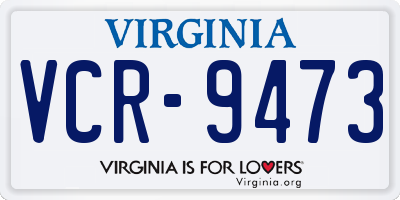 VA license plate VCR9473