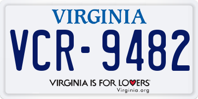 VA license plate VCR9482