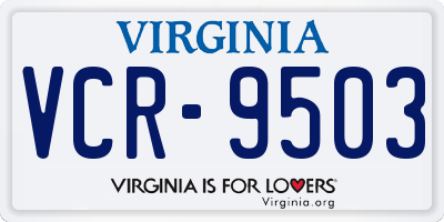 VA license plate VCR9503