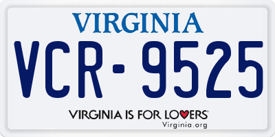 VA license plate VCR9525