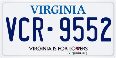 VA license plate VCR9552