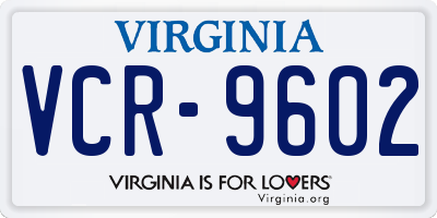 VA license plate VCR9602