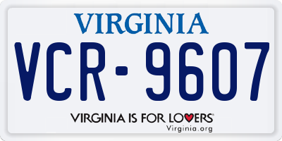 VA license plate VCR9607