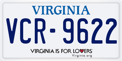 VA license plate VCR9622