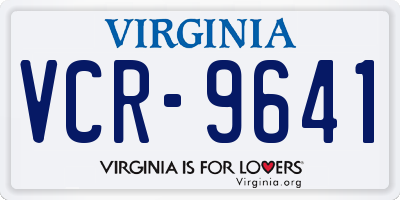 VA license plate VCR9641