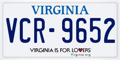 VA license plate VCR9652