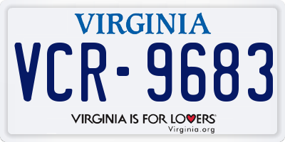 VA license plate VCR9683