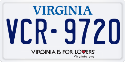 VA license plate VCR9720