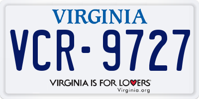 VA license plate VCR9727