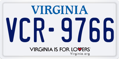 VA license plate VCR9766