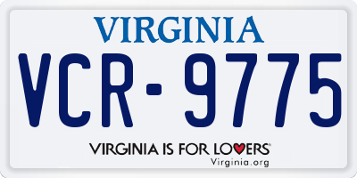 VA license plate VCR9775