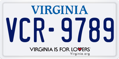 VA license plate VCR9789