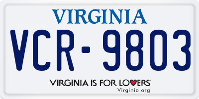 VA license plate VCR9803
