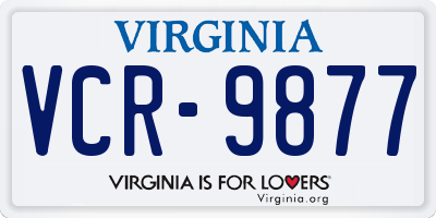 VA license plate VCR9877