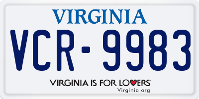 VA license plate VCR9983