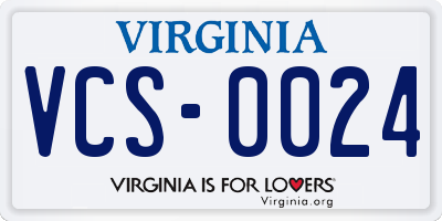 VA license plate VCS0024