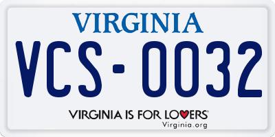 VA license plate VCS0032