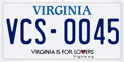 VA license plate VCS0045