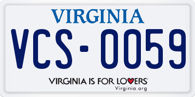 VA license plate VCS0059