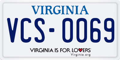 VA license plate VCS0069