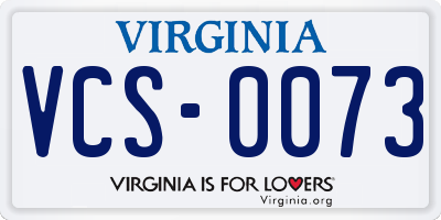 VA license plate VCS0073