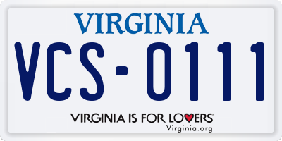 VA license plate VCS0111