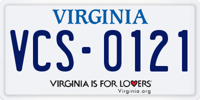 VA license plate VCS0121