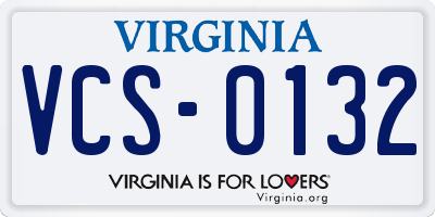 VA license plate VCS0132