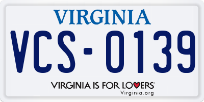 VA license plate VCS0139