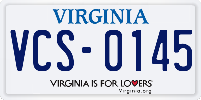 VA license plate VCS0145