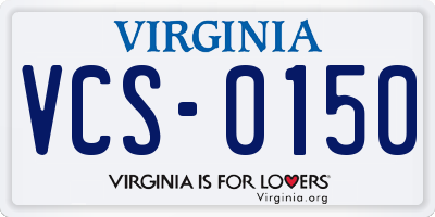 VA license plate VCS0150