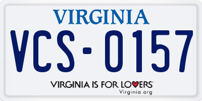 VA license plate VCS0157
