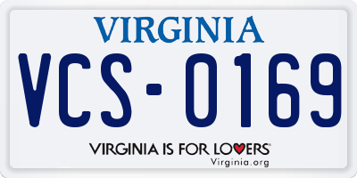 VA license plate VCS0169