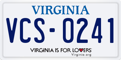 VA license plate VCS0241