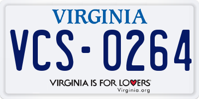 VA license plate VCS0264