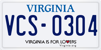 VA license plate VCS0304