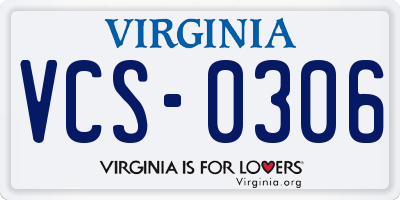 VA license plate VCS0306